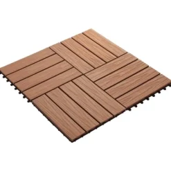 Discount 11 stk. Terrassefliser med prægning 30x30 cm 1 kvm WPC lysebrun - Terrasseflise - Terrassefliser - Home & Living Havedekorationer
