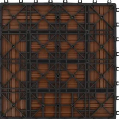 Havedekorationer^11 stk. WPC dækningsfliser - 30x30 cm | Farve: Brun | Dækker 1 m²