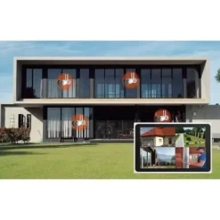 Outlet 2 Wi-Fi-kameraer + NVR-skærmsæt - LINK2HOME - 3MP, Smart Detection, 10,1 LCD-skærm Sikkerhedsmonitorer & Videokameraer
