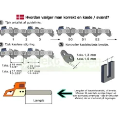 Havemaskiner^2 x kæde 20cm / 1,3mm / 3/8" / 33 LED erstatter Trilink CL14333PB kædesav