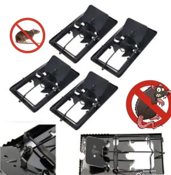 Skadedyrsfælder^4 x METAL RAT TRAP PEST CONTROL RODENT INDOOR OUTDOOR CATCHER MOUSE LARGE