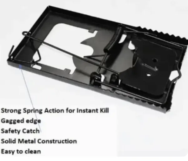 Skadedyrsfælder^4 x METAL RAT TRAP PEST CONTROL RODENT INDOOR OUTDOOR CATCHER MOUSE LARGE
