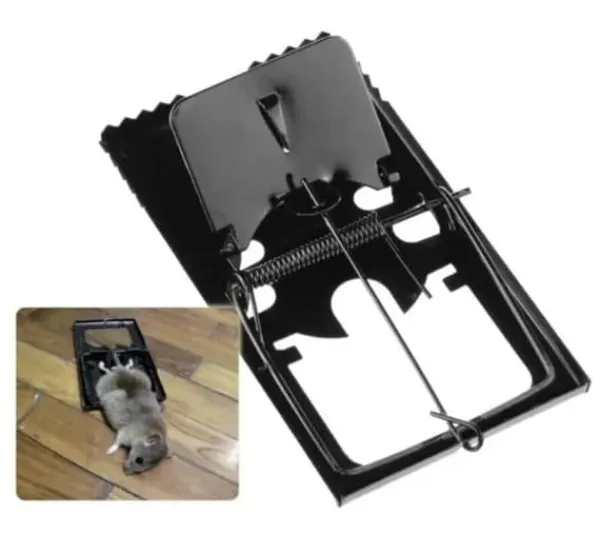 Skadedyrsfælder^4 x METAL RAT TRAP PEST CONTROL RODENT INDOOR OUTDOOR CATCHER MOUSE LARGE