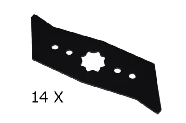 Havemaskiner^14 X plæneklipper kniv til Wolf Garten UV 32 B, UV 30 EL, UV 28 EV lodret skærer