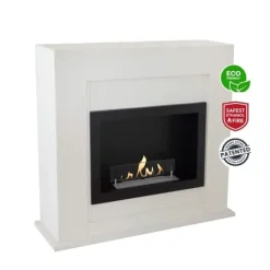 Sale Adra BRI-MDW bio-ethanol pejs - Hvid MDF pejseindfatning - 1,5 KW varme Pejse