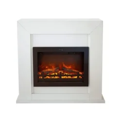Outlet Adra EFL-MDW el-komfur - Hvid MDF pejsestel - 1500 Watt varme - fjernbetjening Pejse