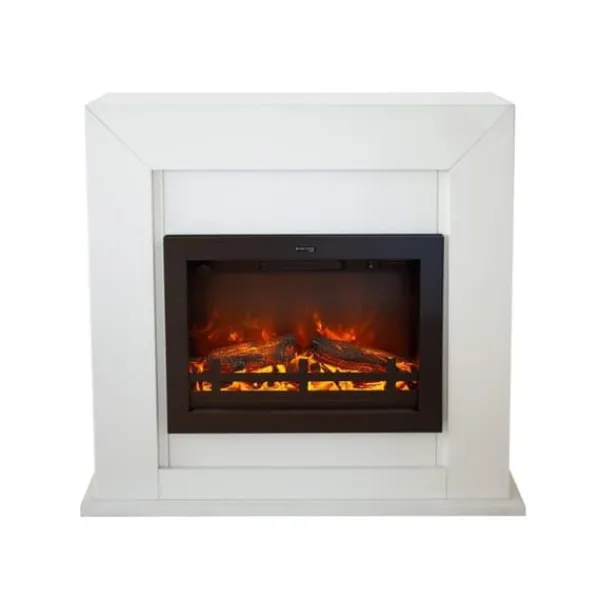Outlet Adra EFL-MDW el-komfur - Hvid MDF pejsestel - 1500 Watt varme - fjernbetjening Pejse