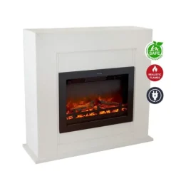 Outlet Adra EFL-MDW el-komfur - Hvid MDF pejsestel - 1500 Watt varme - fjernbetjening Pejse