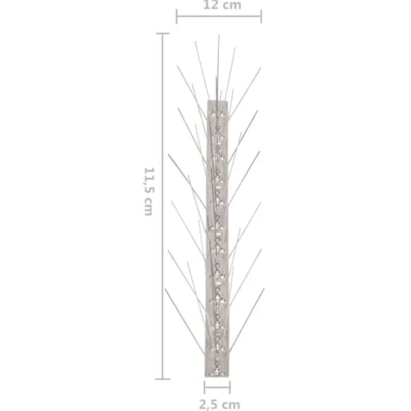 Best Afskrækningsprodukter - Living fuglepigge i 5 rækker sæt med 40 stk. 20 m rustfrit stål Insektmiddel & Dyreafvisende Middel