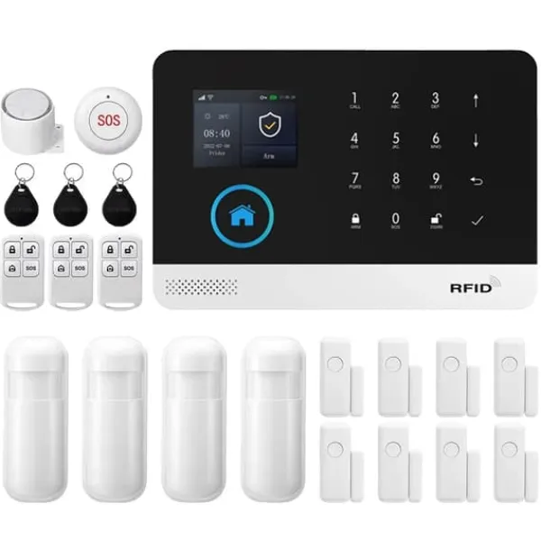 Hjemmealarmsystemer^Alarm Sikkerhedssystem, Smart Home Integration, Fjernovervågning,EU Stik, 4G WiFi Kit E
