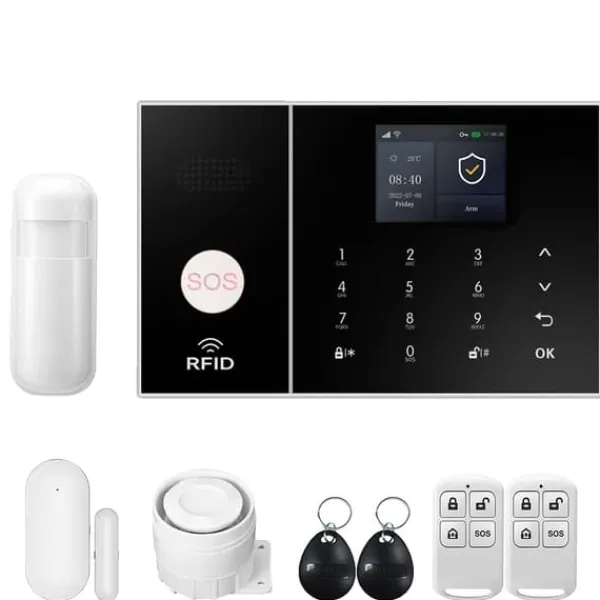 Hot Alarm Sikkerhedssystem, Trådløs Forbindelse, Smart Home Kompatibilitet,4G-A, EU stik Hjemmealarmsystemer