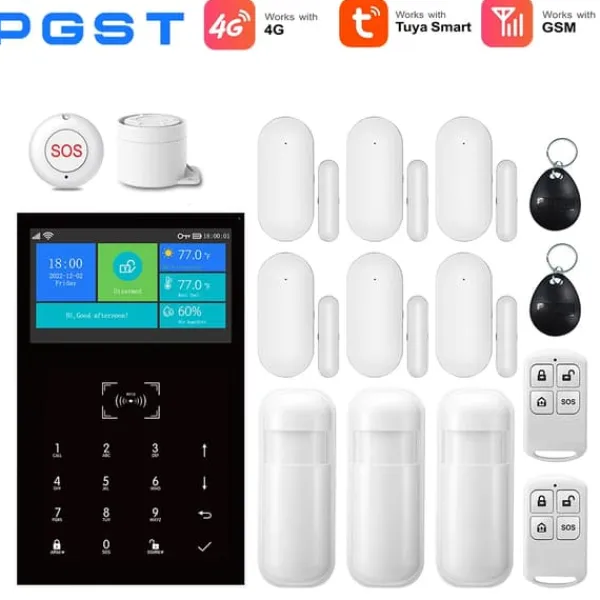Outlet Alarm Sikkerhedssystem, Trådløs Kompatibilitet, Multi-Sprog Support,4G-D, EU stik Hjemmealarmsystemer
