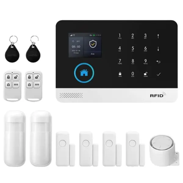Hjemmealarmsystemer^Alarm Sikkerhedssystem, Trådløs Forbindelse, Smart Home Kompatibilitet, 2G GSM Kit C, EU Stik
