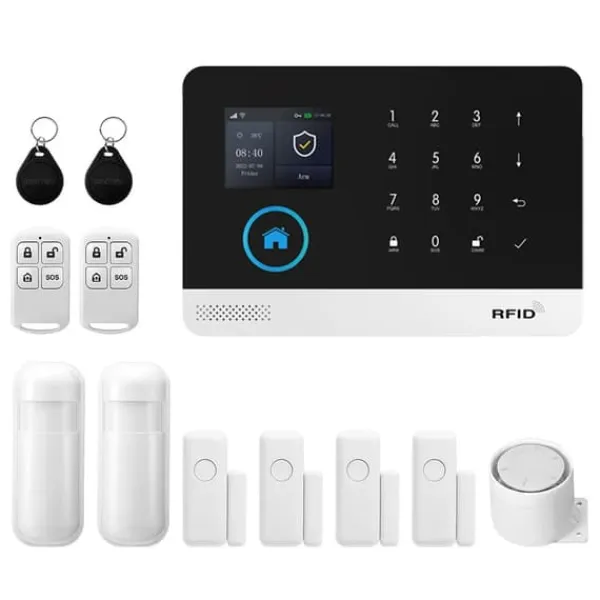 Hjemmealarmsystemer^Alarm Sikkerhedssystem, Trådløs Forbindelse, Smart Home Kompatibilitet, 2G GSM Kit C, EU Stik