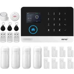 Hjemmealarmsystemer^Alarm System, Trådløs Forbindelse, Smart Home Kompatibilitet,EU Stik, 4G WiFi Kit E