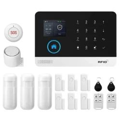 Hjemmealarmsystemer^Alarm System, Trådløs Forbindelse, Smart Home Kompatibilitet,EU Stik, 4G WiFi Kit D