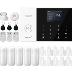 New Alarm System, Trådløs Forbindelse, Smart Home Kompatibilitet,2G GSM WiFi Kit F, EU Stik Hjemmealarmsystemer