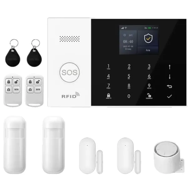 New Alarm System, Trådløs Forbindelse, Smart Home Kompatibilitet,EU Stik, 2G GSM WiFi Kit B Hjemmealarmsystemer