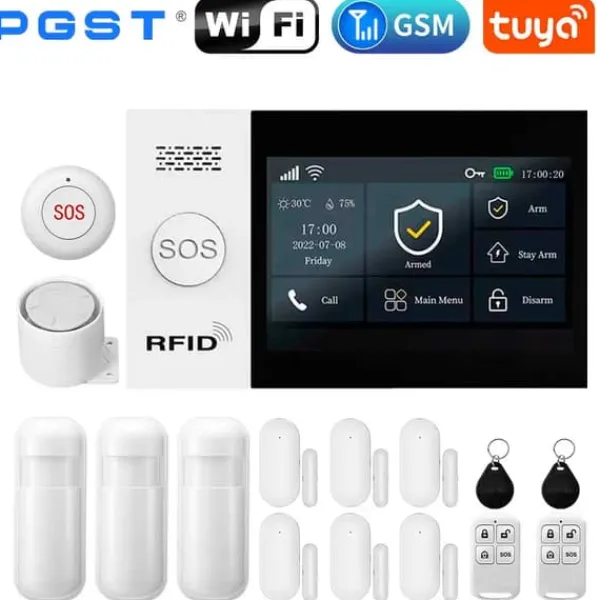 Alarm System, Trådløs Forbindelse, App Kontrol,2G-D, EU stik Hjemmealarmsystemer