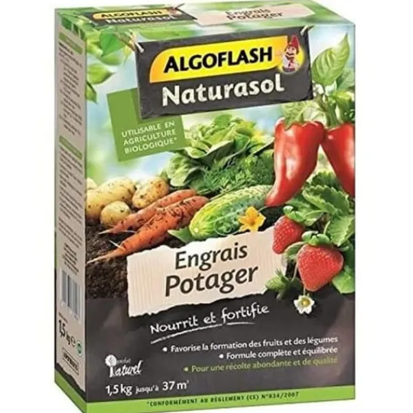 Gødningsmidler^ALGOFLASH NATURASOL Gödselmedel för grönsaker och trädgårdar - 1,5 kg