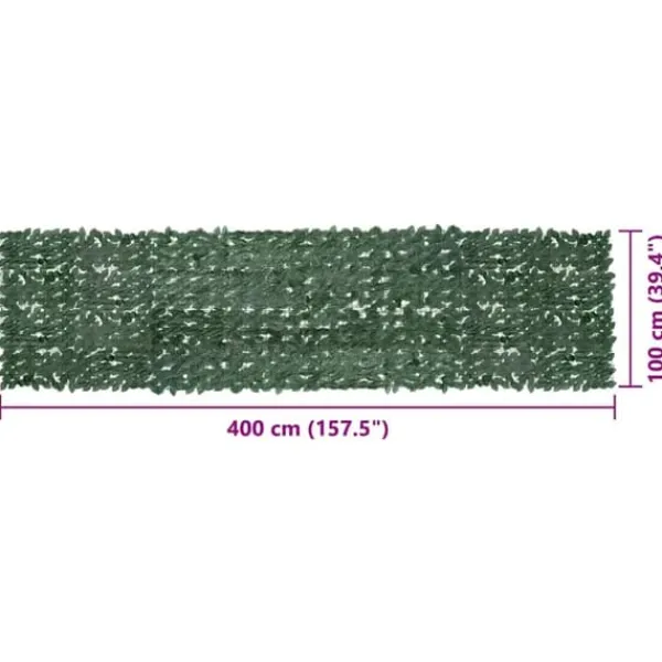 Buer, Spalier, Lysthuse Uden Tag^Altanafskærmning med mørkegrønne blade - Privatlivsskærm | Størrelse: 400x100 cm