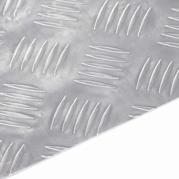 Clearance Aluminium Checker Plader 4 stk - Skridsikre Trin til Trappermiljøer | 70x50 cm | Farve: Sølv Pejse