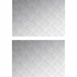 Clearance Aluminium Checker Plader 2 stk - Skridsikre trappetrin | Farve: Sølv | Størrelse: 70x50 cm Pejse