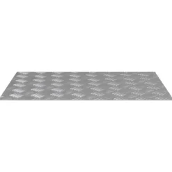 Clearance Aluminium Checker Plader 2 stk - Skridsikre trappetrin | Farve: Sølv | Størrelse: 70x50 cm Pejse