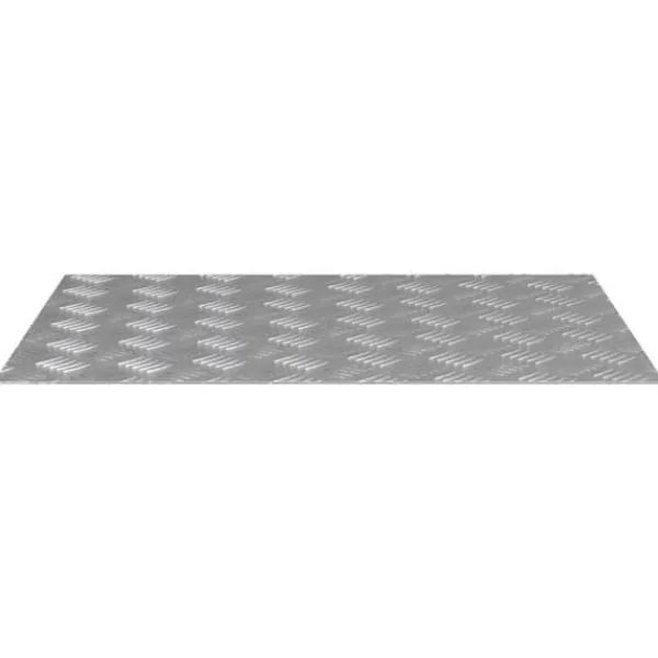 Clearance Aluminium Checker Plader 2 stk - Skridsikre trappetrin | Farve: Sølv | Størrelse: 70x50 cm Pejse