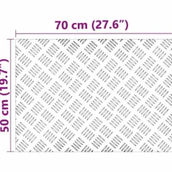 Clearance Aluminium Checker Plader 2 stk - Skridsikre trappetrin | Farve: Sølv | Størrelse: 70x50 cm Pejse
