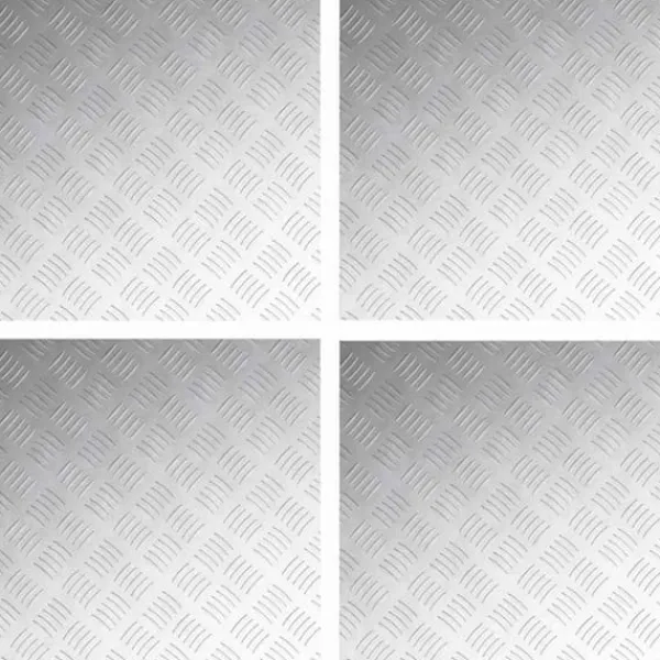 Aluminium Checker Plader 4 stk - Skridsikre Trappetrin | Størrelse: 50x50 cm | Farve: Sølv Havedekorationer