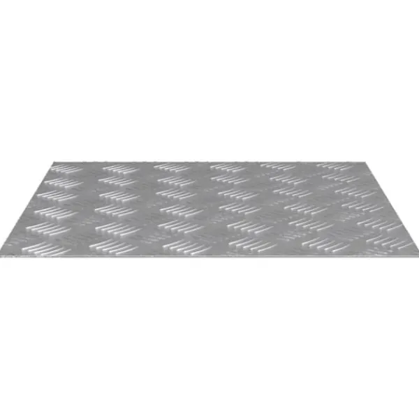 Aluminium Checker Plader 4 stk - Skridsikre Trappetrin | Størrelse: 50x50 cm | Farve: Sølv Havedekorationer