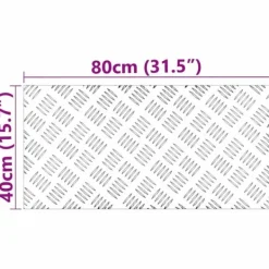 Outlet Aluminium Checker Plader - Skridsikre Trappetrin | Størrelse: 80x40 cm | Farve: Sølv Tilbehør Til Brændeovne & Pejse