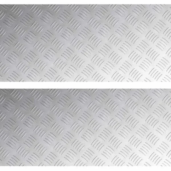 Pejse^Aluminium Checker Plader - Skridsikre Trappetrin | Størrelse: 90x40 cm | Farve: Sølv