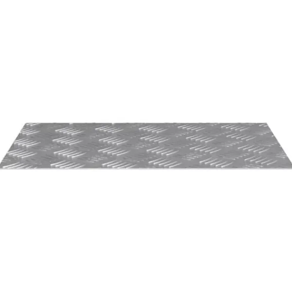 Clearance Aluminium Checker Plader 2 stk - Skridsikre Trappeplader | Størrelse: 60x40 cm | Farve: Sølv Tilbehør Til Brændeovne & Pejse