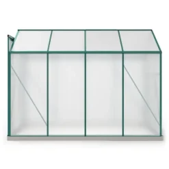 Drivhus^Aluminium drivhus med fundament 4,75 m² - 190 × 253 cm, inkl. 1 ovenlysvindue og skydedør, havedrivhus, tomatdrivhus