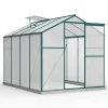 Clearance Aluminium drivhus med fundament 4,75 m² - 190 × 253 cm, inkl. 1 ovenlysvindue og skydedør, havedrivhus, tomatdrivhus Drivhus