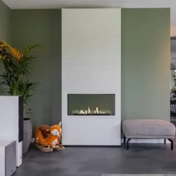 Ambiance BOW bio-ethanol tunnelovn - Hvid - Rumdeler - Højt til loftet - 3,5 KW varme Pejse