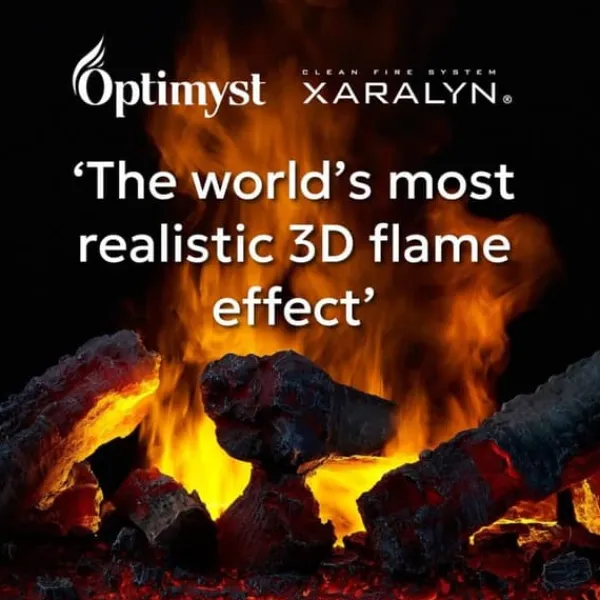Pejse^Ambiance EOB el-tunnelovn - Sort - med Opti-Myst Cassette 600 vanddampovn - Rumdeler. Højt til loftet - fjernbetjening
