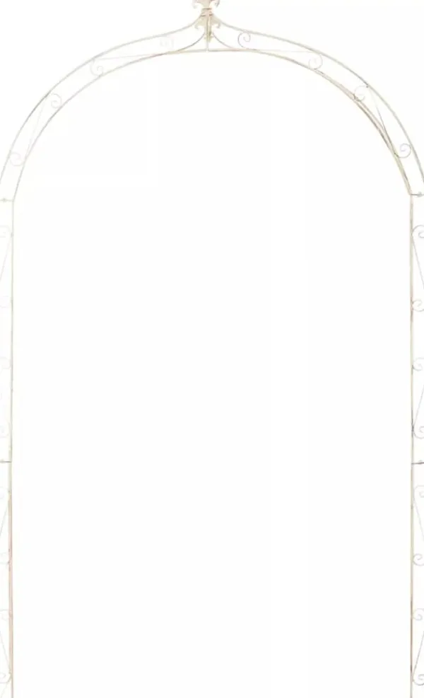 Clearance Anna Rose Arch - Rustic Country House Style Garden Arch, Antique Cream Metal, 220cm Passage Height Buer, Spalier, Lysthuse Uden Tag