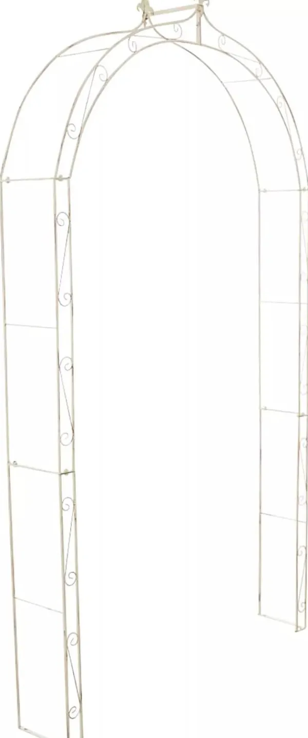 Clearance Anna Rose Arch - Rustic Country House Style Garden Arch, Antique Cream Metal, 220cm Passage Height Buer, Spalier, Lysthuse Uden Tag