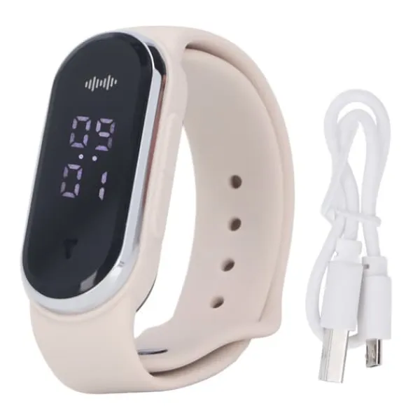 Discount Anti Mosquito Armband Watch Silica Gel USB Uppladdningsbart Ultraljud Myggmedel Armband för Outdoor White Insektmiddel & Dyreafvisende Middel