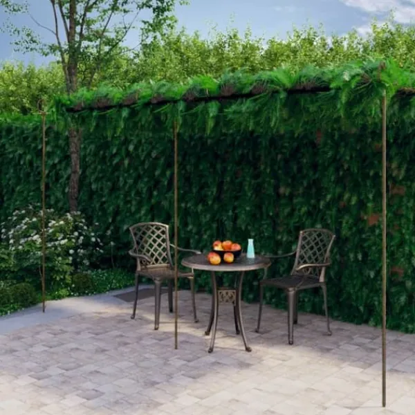 Buer, Spalier, Lysthuse Uden Tag^Antikbrun jernpergola til roser og klatreplanter | Størrelse: 6x3x2,5 m