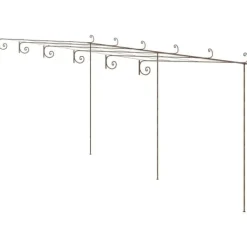 Buer, Spalier, Lysthuse Uden Tag^Antikbrun jernpergola til roser og klatreplanter | Størrelse: 6x3x2,5 m