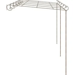 Buer, Spalier, Lysthuse Uden Tag^Antikbrun jernpergola til roser og klatreplanter | Størrelse: 6x3x2,5 m
