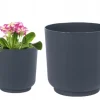 Krukker & Plantebeholdere^Antracit mat plastikdæksel til blomster Satina 17x16,8 cm