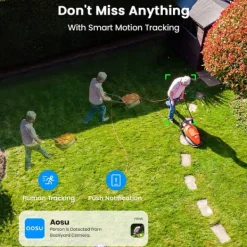 Best AOSU Solar Sikkerhedskamera, 5MP Full HD, 360° Pan & Tilt, Farve Nattesyn Sikkerhedsmonitorer & Videokameraer
