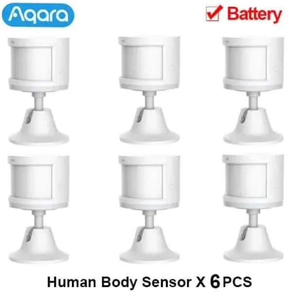 Discount Aqara Menneskekropssensor, Zigbee Kommunikation, 7m Detektionsafstand,6 stk. kropssensor Bevægelsesdetektorer