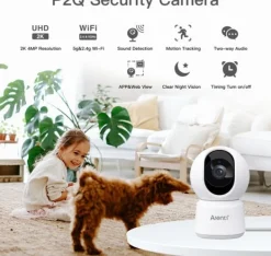 Discount Arenti sikkerhedskamera P2Q 4MP UHD Pan-Tilt WiFi Indendørs Sikkerhedsmonitorer & Videokameraer