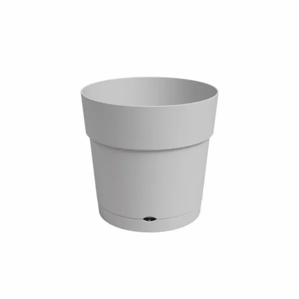 New ARTEVASI CAPRI STOR rund urtepotte - Plastik - Vandbeholder - diameter 30 cm - Lysegrå - L 29,5 XP 29,5 H 28,2 cm Krukker & Plantebeholdere